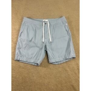 Onia The Calder Men's Light Aqua Blue Gingham Swim Trunks Shorts Size 34